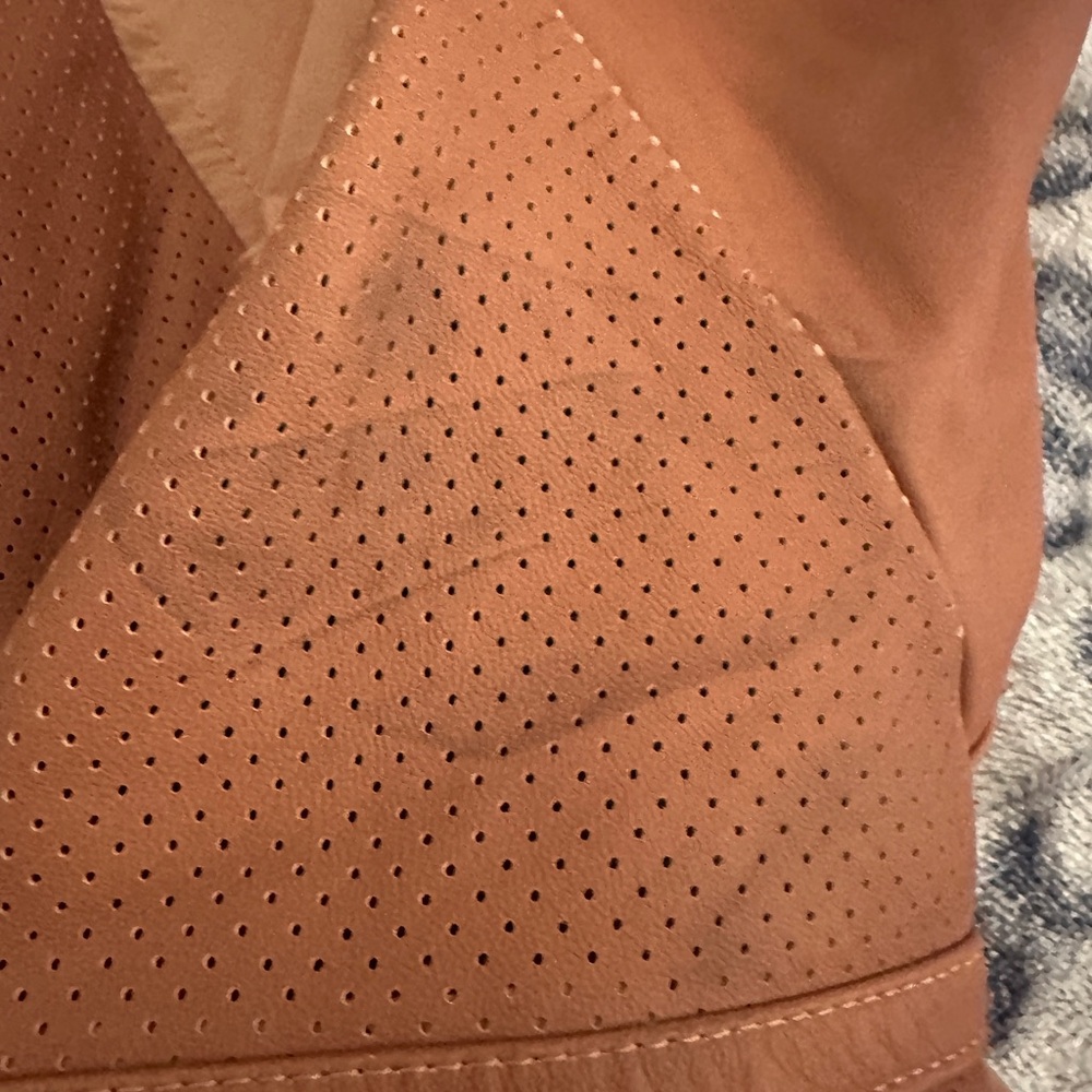 SPRING JACKETS Anatomie perforated leather and nylon jacket. Dusty Rose . Size L - Picture 6 of 11